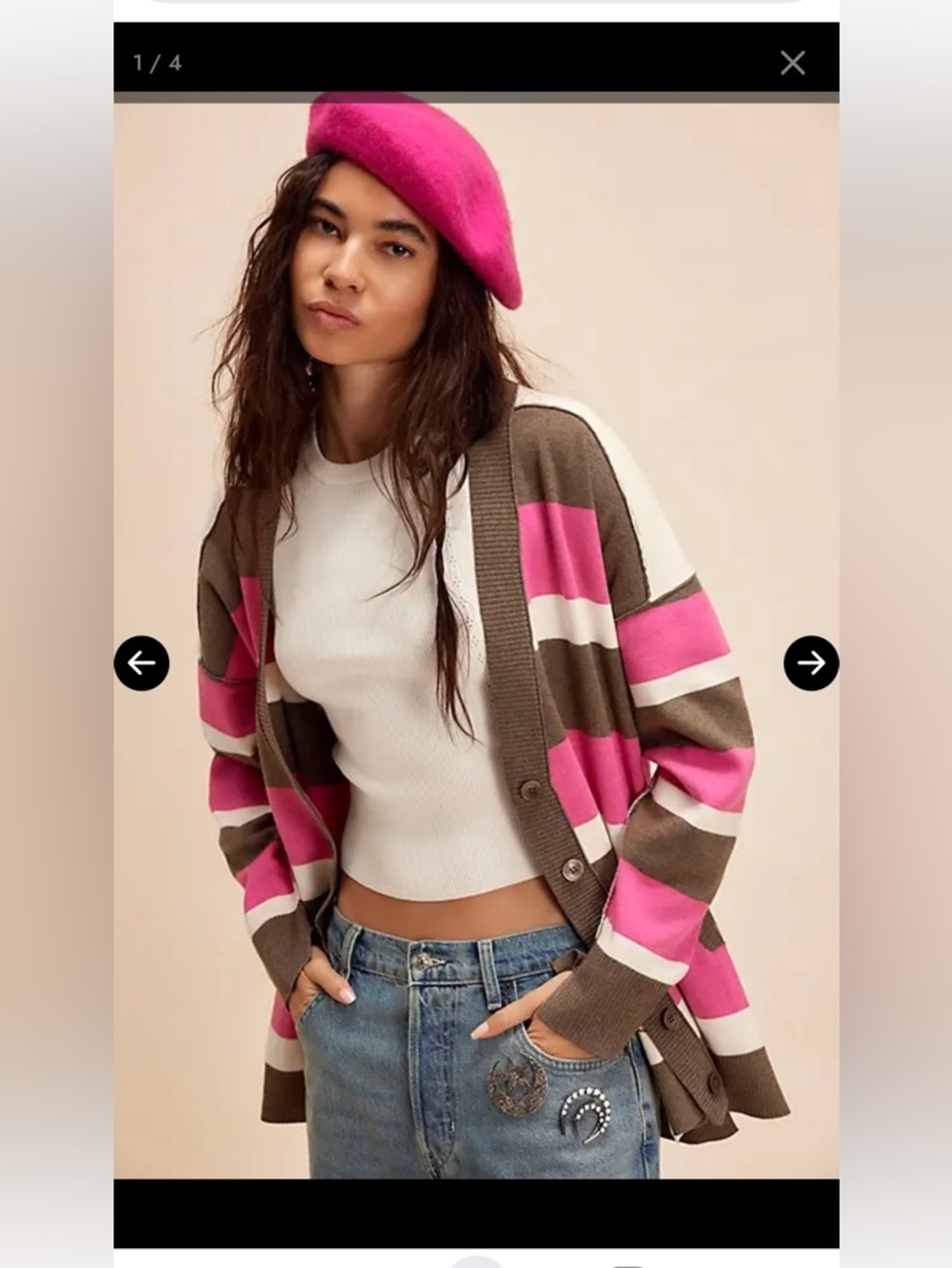 Free People League Of Her Own Striped Cardigan